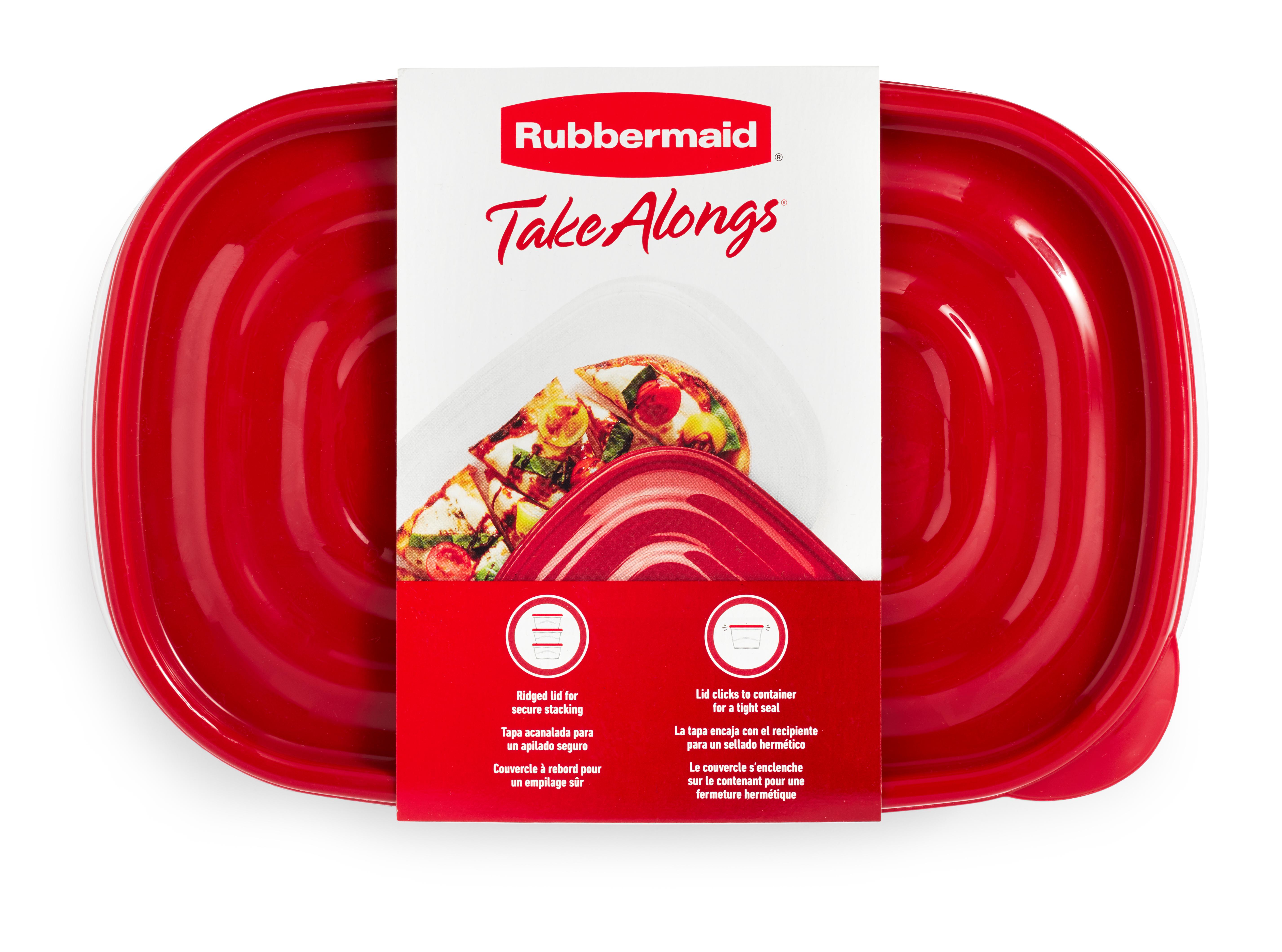 Rubbermaid TakeAlongs 4 Cup Rectangle Food Storage Containers, Set of 3, Red - image 4 of 7