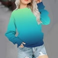 thumbnail image 2 of Teen Girls Sweatshirt Cute Gradient Printed Long Sleeves Sweatshirts Casual Crew Neck Fall Winter Pullover Tops Clothes Casual Comfy Fleece Jumper School Warm Girl Coat, 2 of 7