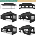 thumbnail image 4 of COBIZI Heavy Duty 10x30 Party Tent, Commercial 10x30 pop up Canopy for Parties Waterproof Gazebos with 8 Sidewalls, All Season Wind & Waterproof UPF50+,Stable Thickened Frame, 4 of 9