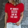 thumbnail image 2 of Elainilye Fashion Shirt for Women Funny Printed Pattern Casual Soild Color Short Sleeve Tops Blouse Graphic Tee,Red, 2 of 6
