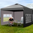 thumbnail image 6 of Wesfital 10x10 Pop Up Canopy with 4 Sidewalls, Portable Outdoor Canopy Tent with Carrying Bag, Adjustable Height, Water-Resistant, UV Protection, Easy Setup Canopy for Events, Parties, Camping, Gray, 6 of 7