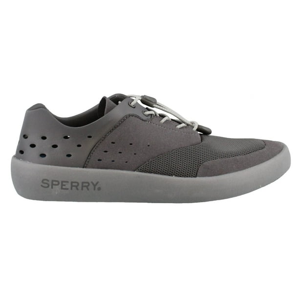 sperry silver slip on sneakers