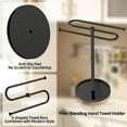 thumbnail image 3 of Towel Holder Stand, Stainless Steel Hand Towel Holder Rack for Bathroom Countertop, S-Shape Free Standing Towel Bar Holds 2 Towels for Kitchen Countertop, Black, 3 of 5