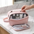 thumbnail image 3 of Travel Toiletry Bag, Handheld Wet Dry Separation Waterproof Cosmetic Organizer and Toiletries Pouch for Travel and Bathroom, Black, 3 of 4