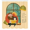 thumbnail image 3 of Fantasy Shower Curtain, Father Reading Book to His Daughter Let the Magic Time Begin Quote Parenthood Theme, Fabric Bathroom Set with Hooks, 69W X 84L Inches Extra Long, Multicolor, by Ambesonne, 3 of 3