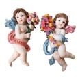 thumbnail image 4 of Figuritas de ángeles de Navidad pintadas a mano, figurita de mesa, estatua religiosa, escultura para mesa, sala de estar y coche, 2 uds., 4 of 9