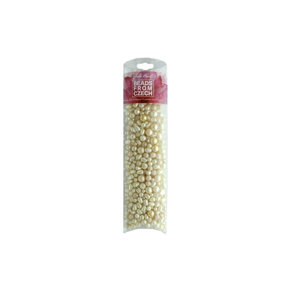 John Bead Czech Glass Pearls Mix 100g Fr Vanilla