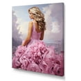 thumbnail image 2 of Designart "Elegant Woman in Pink Evening Gown" Fashion Canvas Wall Art - Glam Pink Fashion Illustration Living Room Canvas Art, 2 of 6