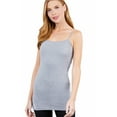 thumbnail image 6 of ShezPretty Womens & Juniors Basic Solid Long Length Adjustable Spaghetti Strap Camisole Tank Top (4PK - 2XLarge, Olive/Navy/Mocha/H.Grey), 6 of 7