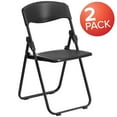 thumbnail image 3 of Emma + Oliver 2 Pack Black Plastic Folding Chair with Built-in Ganging Brackets, 3 of 11