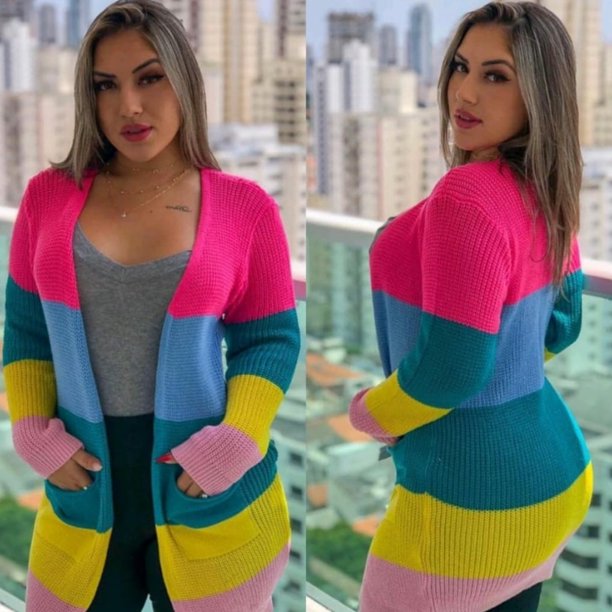 Chaqueta tipo cárdigan de Barbie en manga larga Tendencia Otoño Invierno 2023 Deng Xun unisex