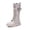 Beige, variant on GobdXE Girls Knee High Combat Boots Lace Up Buckle Strap Matte Kids Shoes Beige,5.5-6 Years