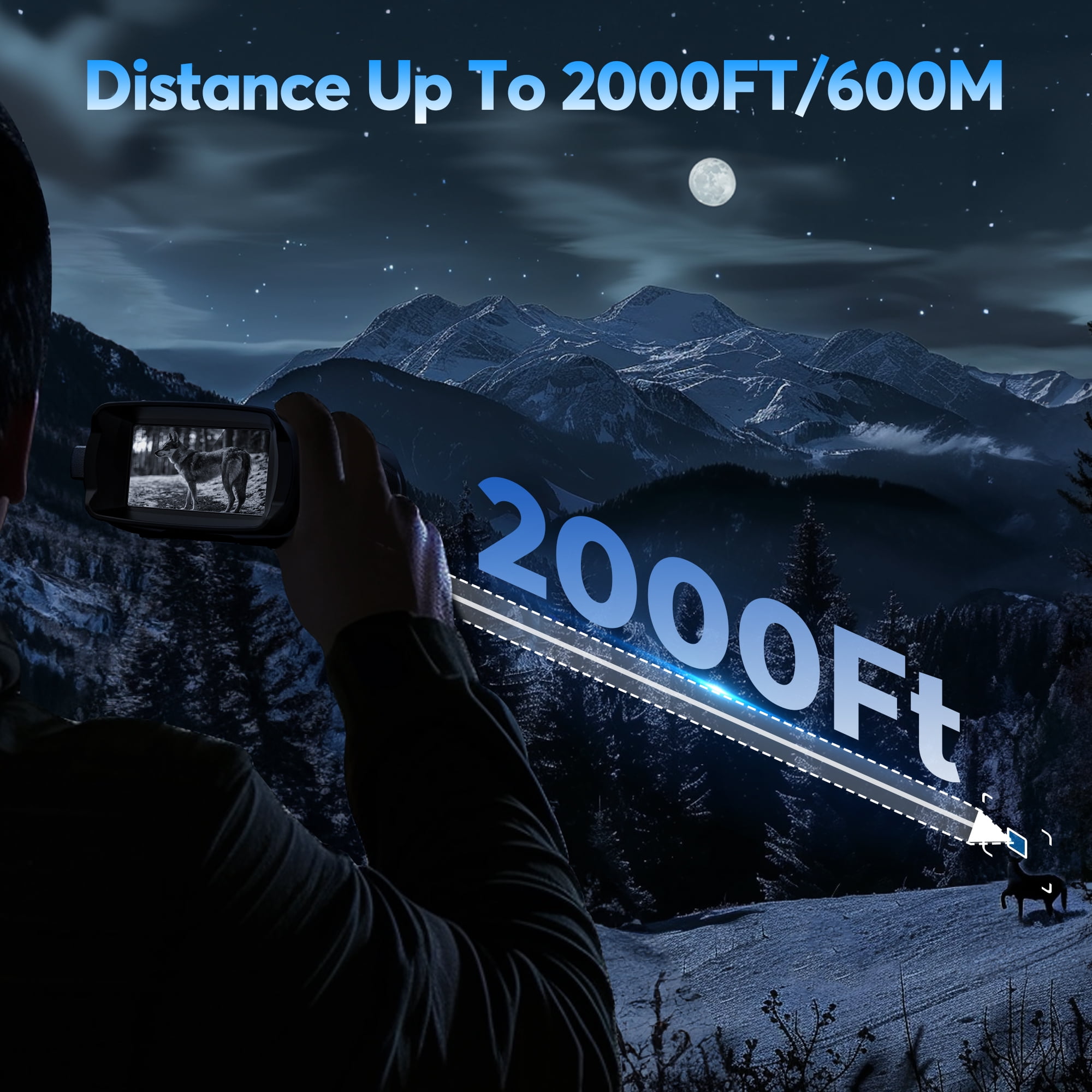 Ruaiok 4K Night Vision Binoculars, 8X Outdoor Night Vision Goggles for Adults Hunting & Camping, IP65 Waterproof and 5000mAh Rechargeable Battery