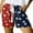 Red, variant on Fshinging Womens Shorts Casual Summer Trendy High Elastic Drawstring Elastic Waist Pocketed Seniors Shorts