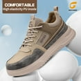 thumbnail image 4 of LAoutun Work Shoes for Men Steel Toe Shoes for Men Cushioning Steel Toe Construction Footwear Brown, 4 of 6
