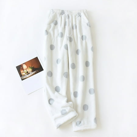 

Pxiakgy pants for women Trousers Home Pants Large Thick Coral Autumn Wide Pajama Women S Mouth Loose Flannel And Size Pajamas Warm Winter Pants women s pants Beige + XXL