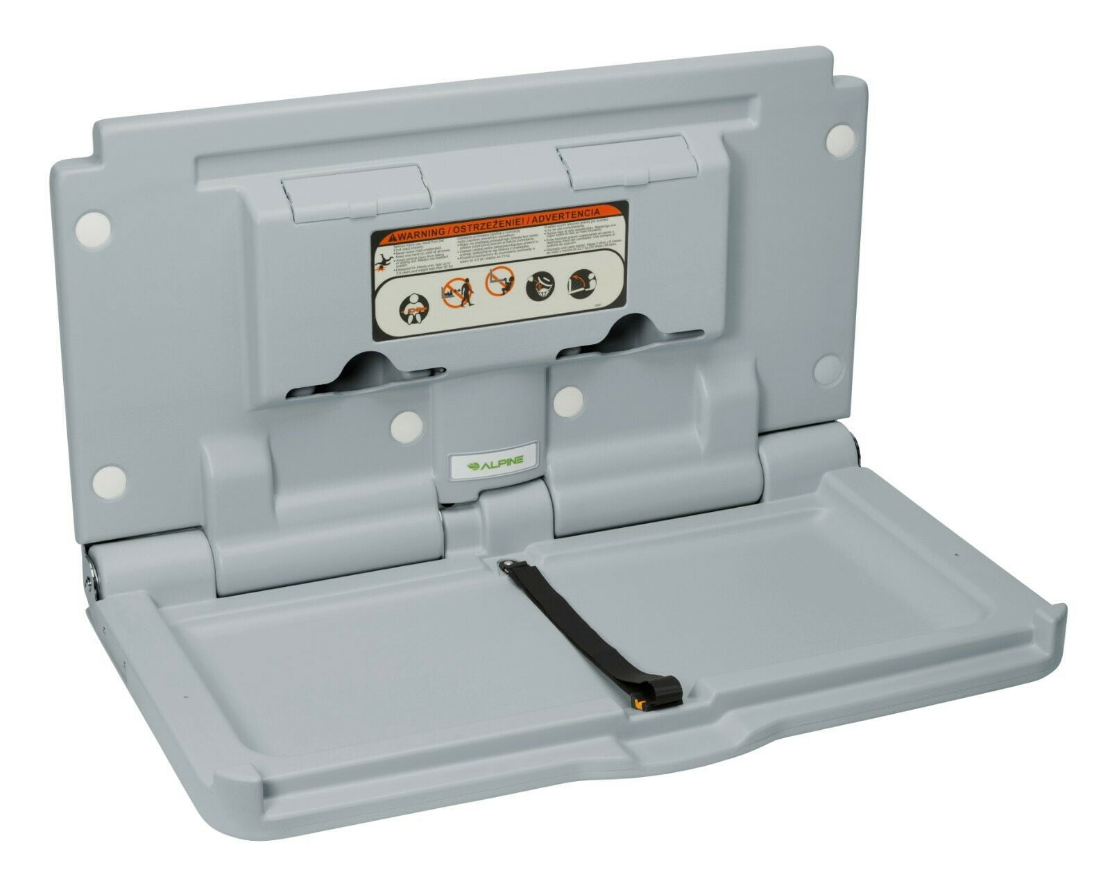 Foundations Classic Vertical Surface Mount Baby Changing Station Light Gray