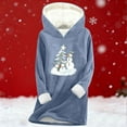 thumbnail image 5 of qelini Christmas Fleece Hoodies for Women Snowman Print Hooded Pullover Long Sleeve Tops Thermal Warm Clothes, 5 of 6