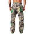 thumbnail image 6 of Havenx Mens Camo Pants Wide Leg Dry Leaf Print Elastic Waist Sweatpants with Pockets Open Bottom Camouflage Wear Athletic Jogger Workout Casual Fashion Clothes,Brown 3XL, 6 of 7