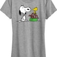 thumbnail image 3 of Peanuts - Snoopy Woodstock Candy Canes Christmas - Women's Short Sleeve Graphic T-Shirt, 3 of 6