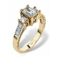 thumbnail image 2 of PalmBeach Jewelry Emerald-Cut Cubic Zirconia Step Top Scroll Ring 1.27 TCW in Solid 10k Gold, 2 of 5