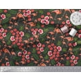thumbnail image 3 of Soimoi Rayon Fabric Leaves,Floral & Flamingo Bird Print Fabric by The Yard 56 Inch Wide, 3 of 3