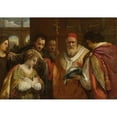 thumbnail image 2 of Pietro da Cortona 24x18 Black Ornate Framed Double Matted Museum Art Print Titled: Saint Domitilla Receiving the Veil from Pope Clement I, 2 of 5