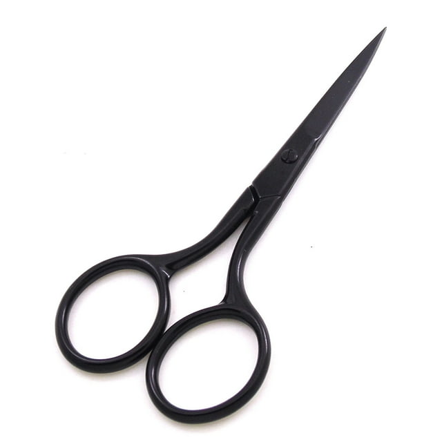 Seitruly Tijeras para cejas de 9,2 cm, tijeras multifuncionales delicadas de acero inoxidable que no destiñen para recortar las cejas y la barba plantillas de cejas tipo 5 Seitruly CE011509-05