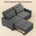 thumbnail image 3 of Noelse 58" Sleeper Sofa Bed, Pull-Out Couch with Adjustable Backrest and Side Pocket for Living Room, Dark Gray, 3 of 8