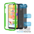 thumbnail image 4 of Njjex Phone Cases for Samsung Galaxy A01 5.7" 2020, [2 Pack Temerped Glass Screen Protector] Combo Holster Belt Clip [Heavy Duty] [Kickstand] Full-Body Rugged Holster Case (Green), 4 of 9