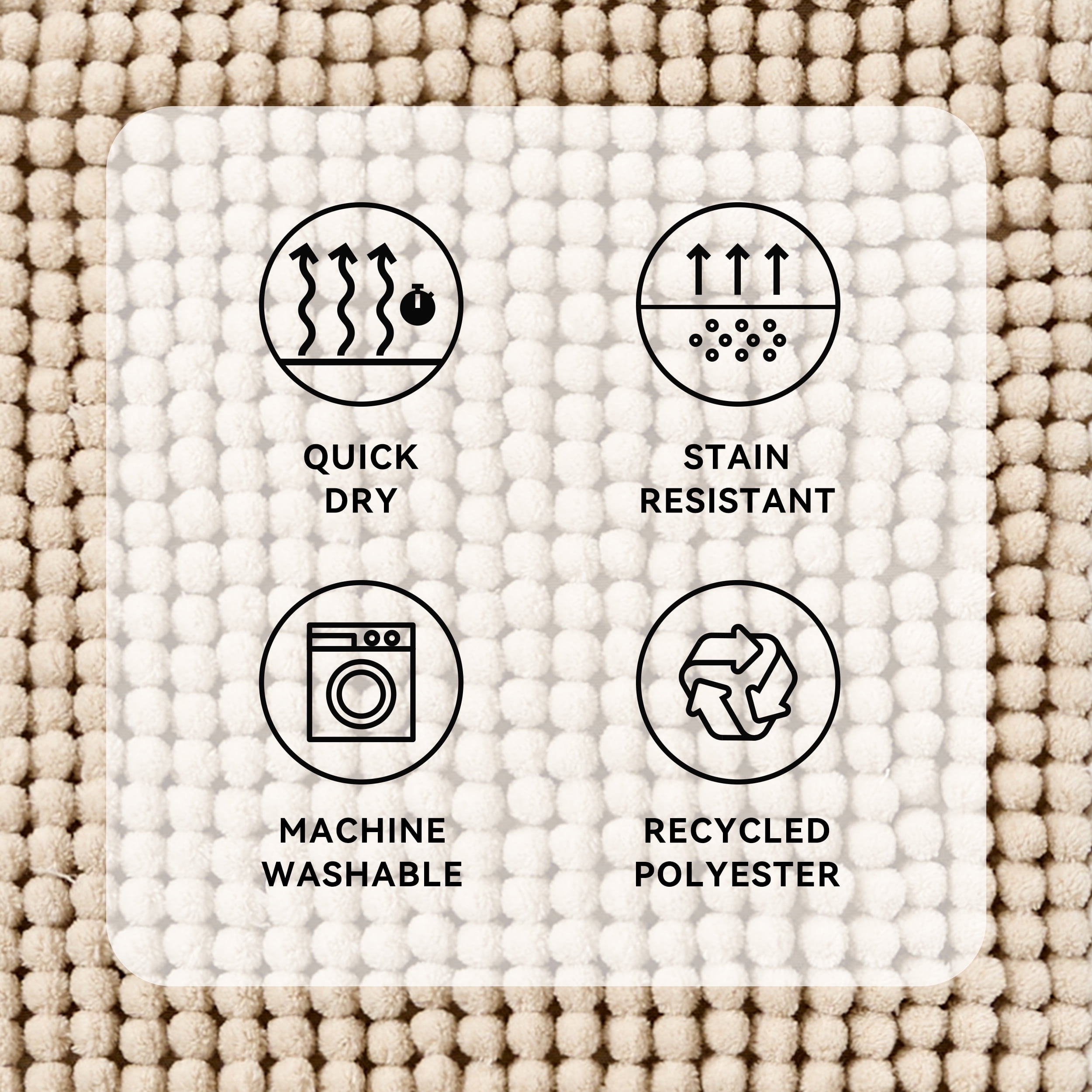 Mainstays Performance Foam Noodle Bath Rugs, 17"x24" Tan
