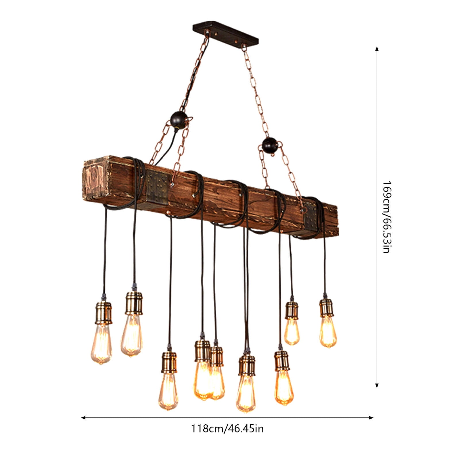 Wooden Beam Light Rustic Farmhouse Chandelier Wooden Pendant Light Fixture