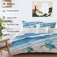 thumbnail image 3 of 3 Piece Blue Coastal Duvet Cover Set Queen Size,Microfiber Comforter/Quilt Cover with Corner Ties and 2 Pillowcases,Sea Turtle Summer Beach Waves Nautical All Season Soft Bedding with Zipper Closure, 3 of 8