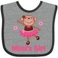 thumbnail image 3 of Inktastic Mimi's Girl Monkey Girls Baby Bib, 3 of 4