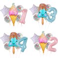 thumbnail image 2 of 1/6 piezas de globos de helado de caramelo de 40 pulgadas, globos de confeti con números del 0 al 9, decoración para fiesta de cumpleaños de niña de verano, juguetes para niños, baby shower, 2 of 5
