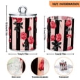 thumbnail image 3 of Pink and Black Stripes Roses Valentine Translucent Plastic Cans Storage Canisters with Lid Set of 4, 3 of 7