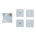 thumbnail image 3 of Creative Co-Op Marble Coasters with Heart Shaped Mother of Pearl Inlay, White and Natural, 3 of 3