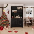 thumbnail image 3 of 71" Tall Bookcase with storage, 5-Tier Bookshelf with Door, Bookcase for Living Room Home Office, Black, 3 of 8