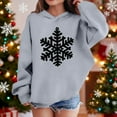 thumbnail image 2 of Lorytime Christmas Sweaters for Kids Girls Boys Snowflakes Hoodies Long Sleeve Pullover Drop Shoulder Soft Tops Gray, 2 of 4