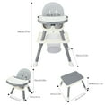 thumbnail image 6 of Yedigre Baby Highchair, 8 in 1 Convertible High Chairs for Babies and Toddlers, Children Dining Chair, Kids Learning Table, Building Block Table, Baby Eating Chair with Removable Dish (Grey), 6 of 12