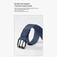 thumbnail image 7 of Jessboyy Canvas Belt for Men Double Prong Buckle Webbing Belts Stretchy Mens Belts for Hiking Outdoor Work Blue,Free Size, 7 of 7