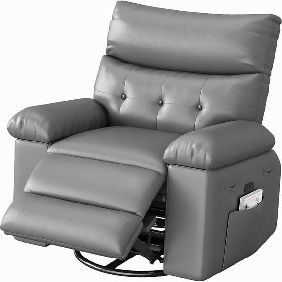 Premium PU Leather Massage Recliner Chair,360° Swivel Lazy Recliner Sofa for Adults with High-Density Sponge, Smooth Recline Mechanism, Ultimate Comfort for Living Room, Bedroom & Home Theater