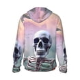 thumbnail image 3 of Uemuo Mist Sunflower Skull Pattern Women's Full Zip UPF 50+ Sun Protection Hoodie Jacket Long Sleeve Sun Shirt Hiking Outdoor Performance with Pockets-3X-Large, 3 of 9