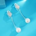 thumbnail image 3 of SUNALND 8MM White Pearl clip on Earrings for Women, 3 of 7