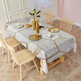 thumbnail image 3 of White Marble Gold Leaf Hexagon Pattern Rectangle Tablecloth 60"x102",Waterproof Polyester Rectangle Table Cloth, Wipeable Spillproof Polyester Tablecloth for Dining, Camping, Indoor and Outdoor, 3 of 6