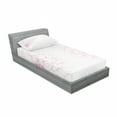 thumbnail image 3 of Dahlia Flower Bedding Set with Sheet & Covers, Simplistic Drawing of Bushy Sunflower Daisy Like Large Petals Image Print, Printed Bedroom Decor 2 Shams, 4 Sizes, White Pink, by Ambesonne, 3 of 3