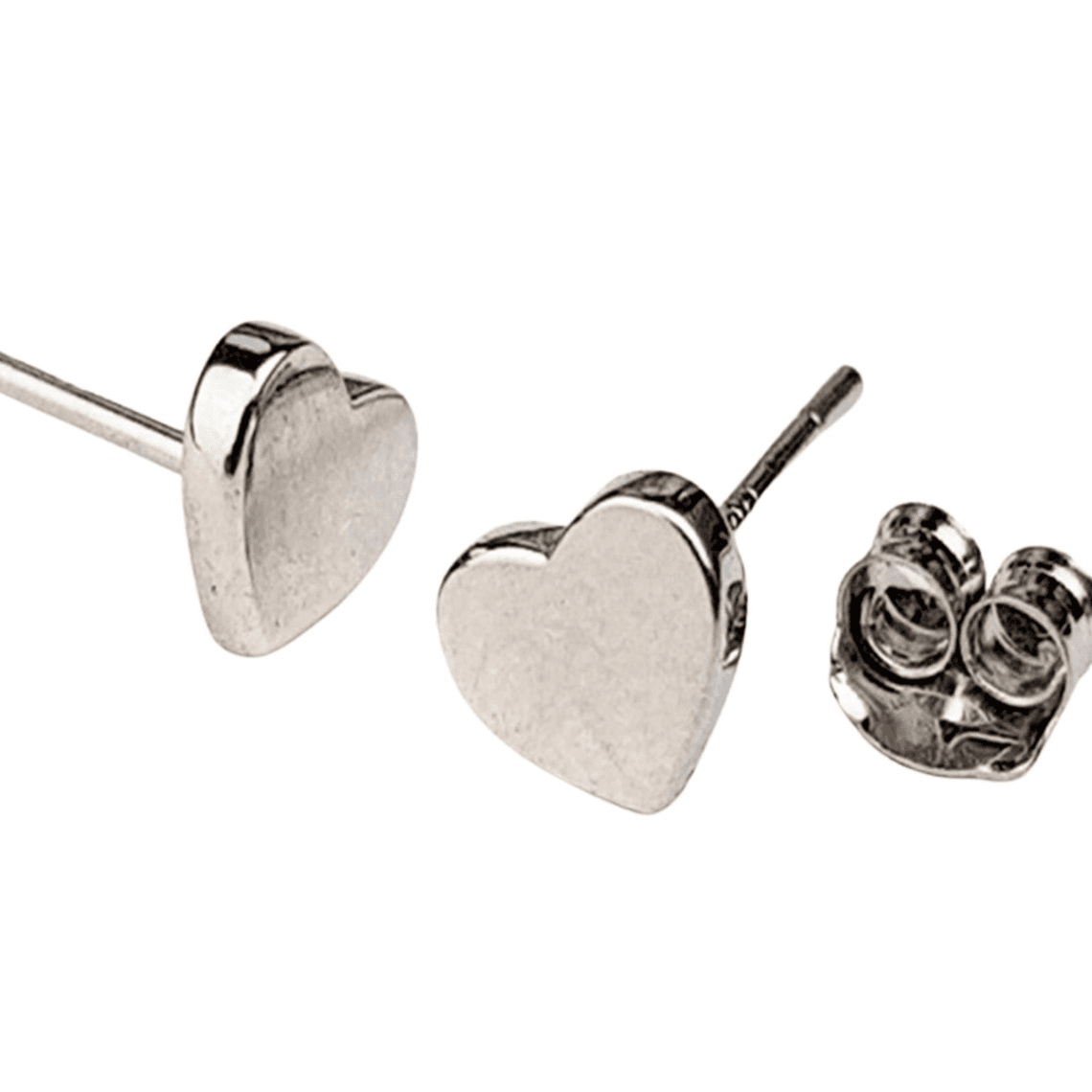 SOLID 14K Gold Heart Earrings, Thicker Push Back Stud Earrings