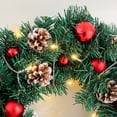 thumbnail image 6 of EWASWON Christmas Lighted Christmas Wreath with 20 LED Lights, 40cm (15.7in) Plastic Door Hanging Decor for Home Holiday Decoration, 6 of 6