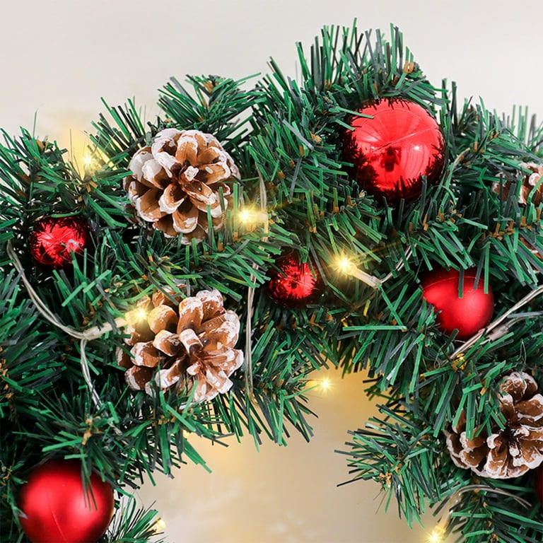 EWASWON Christmas 12 Inch Pre-Lit Christmas Wreath with 20 LEDs