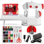 Sewing Machine for Beginners, Electric Mini Portable, 28 BCOOSSS Built-in Stitches with Reverse Sewing,Red